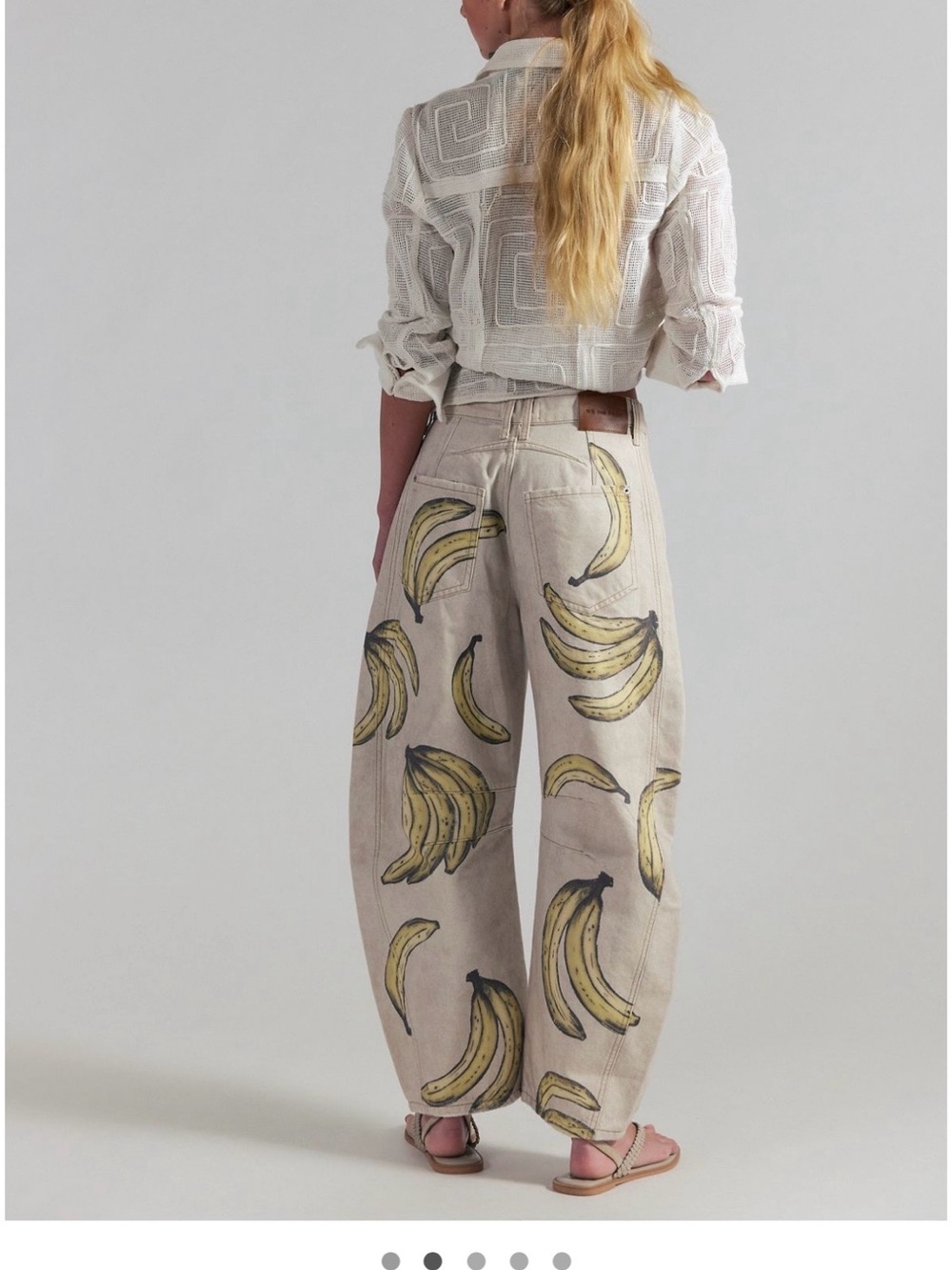 NWT We The Free | Good Luck Printed Barrel Jeans | Go Bananas | Size 25 - Picture 2 of 10